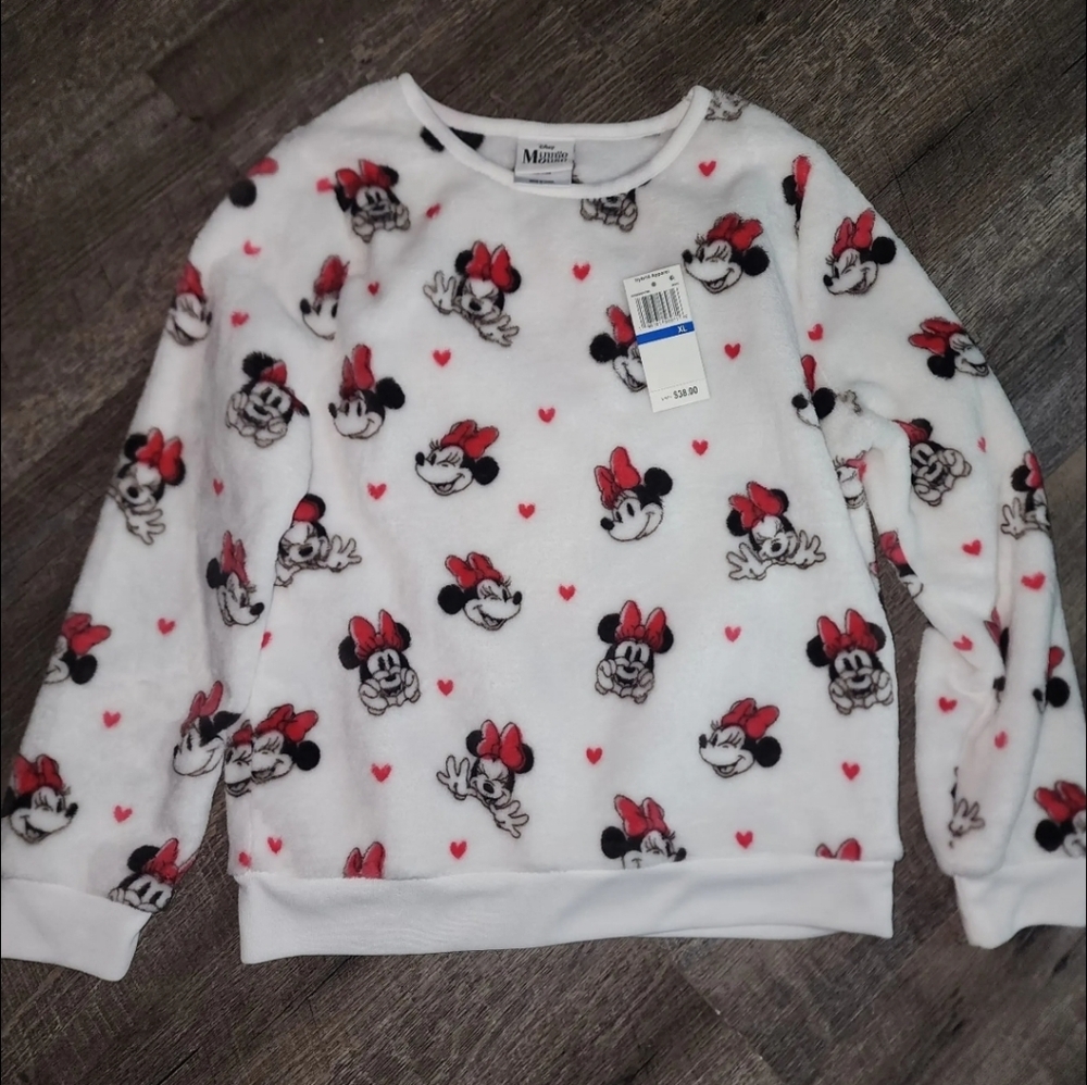 Disney Minnie Mouse plush‎ pullover sweatshirt